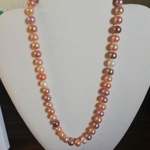 Multi colour genuine freshwater pearl necklace